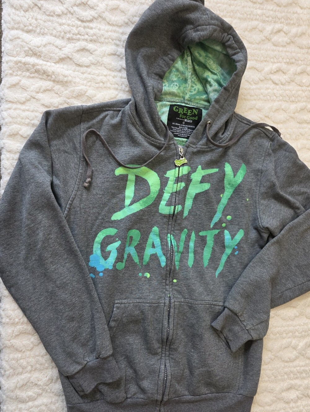 Wicked Green for Good Defy Gravity Zip Hoodie Medium